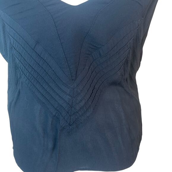 Anine Bing Black Pintucked Sleeveless Tank Blouse sz S EUC - Picture 4 of 10